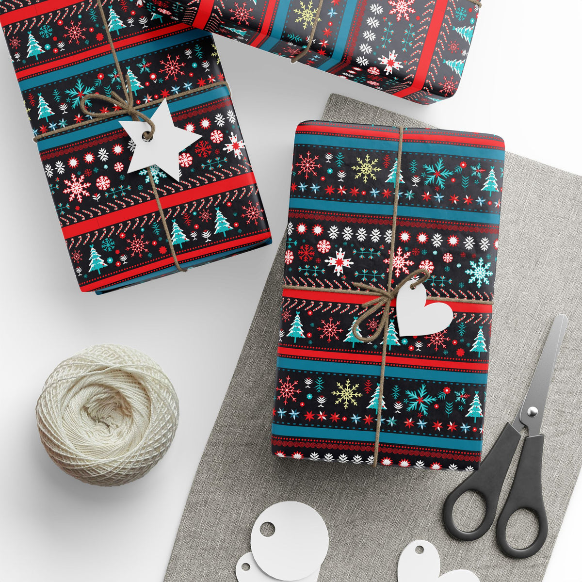 Christmas Ugly Colorful Trees Wrapping Paper | Holiday Gift Wrapping Paper Roll