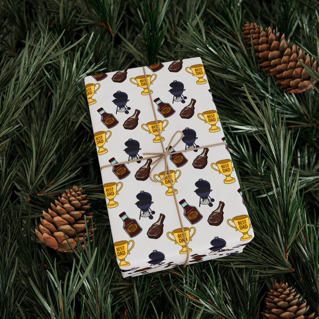 Father's Day Best Dad Cookout Wrapping Paper - Holiday Gift Wrapping Paper Roll