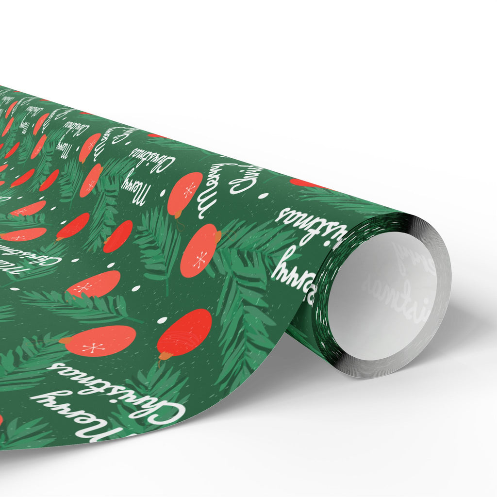 Christmas Winter Trees Wrapping Paper | Holiday Gift Wrapping Paper Roll