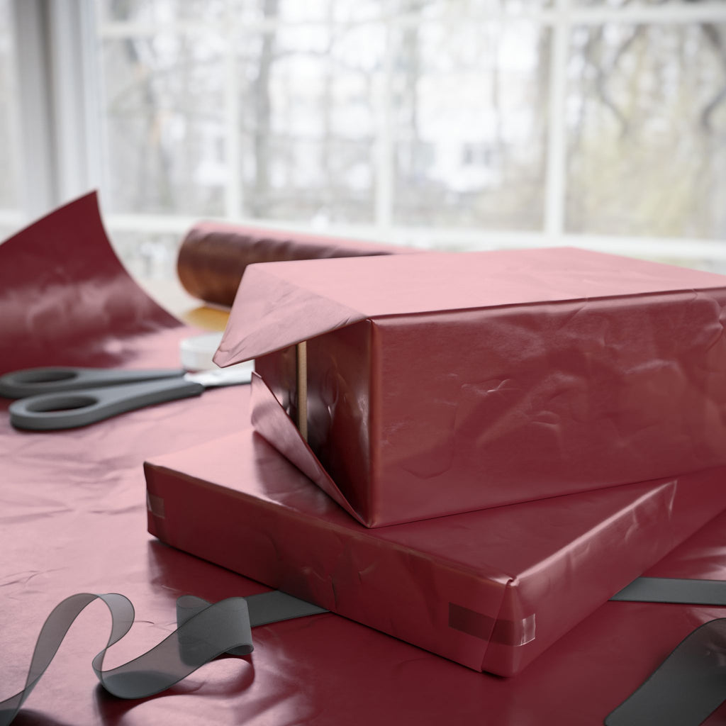 Solid Crimson Wrapping Paper - Holiday Gift Wrapping Paper Roll