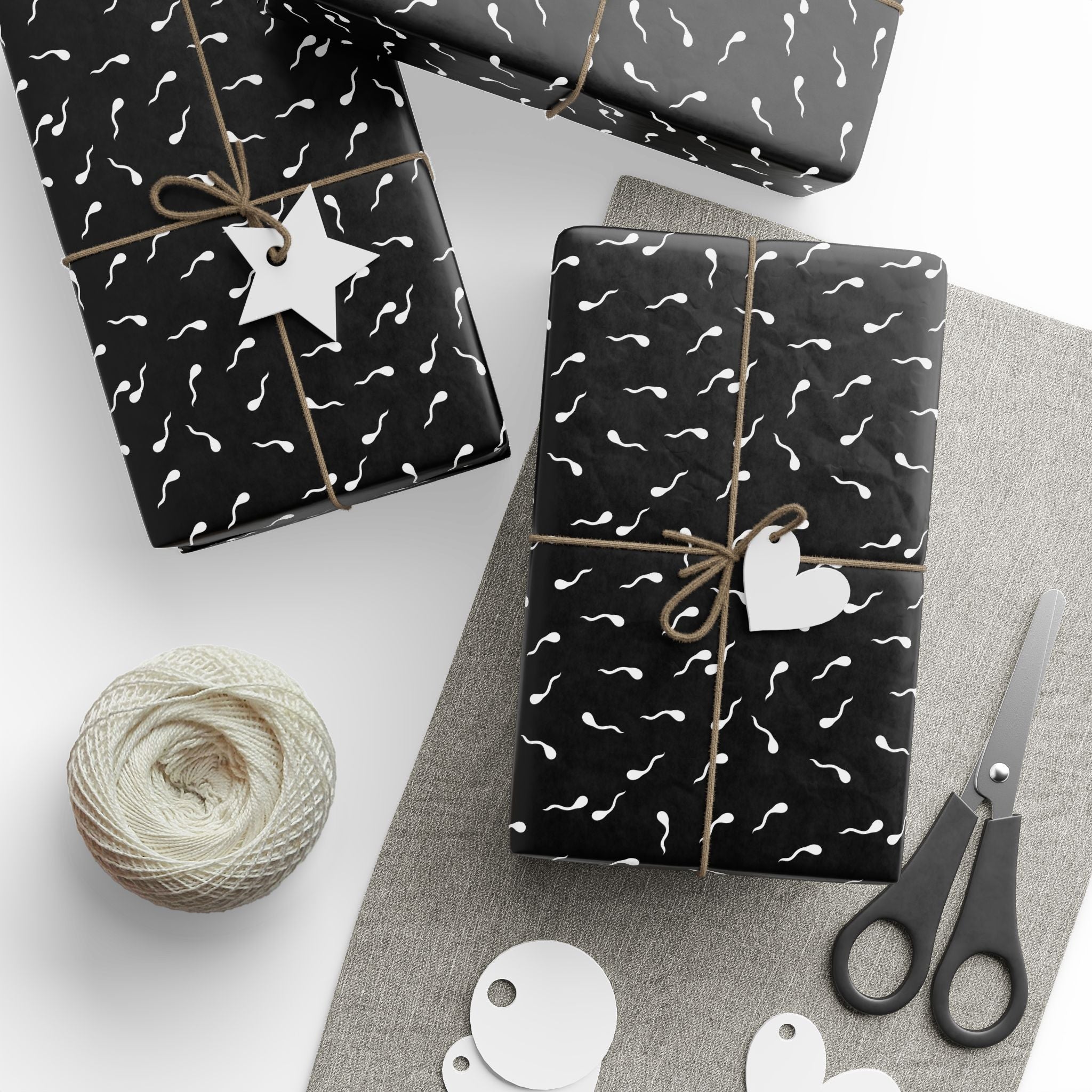 NSFW Late Night Swimmers on Black Wrapping Paper - Holiday Gift Wrapping Paper Roll