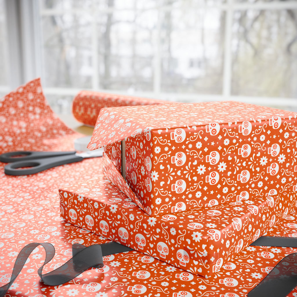 Day of the Dead Citrus Skulls Wrapping Paper | Holiday Gift Wrapping Paper Roll