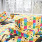 Day of the Dead Checkerboard Skulls Wrapping Paper | Holiday Gift Wrapping Paper Roll