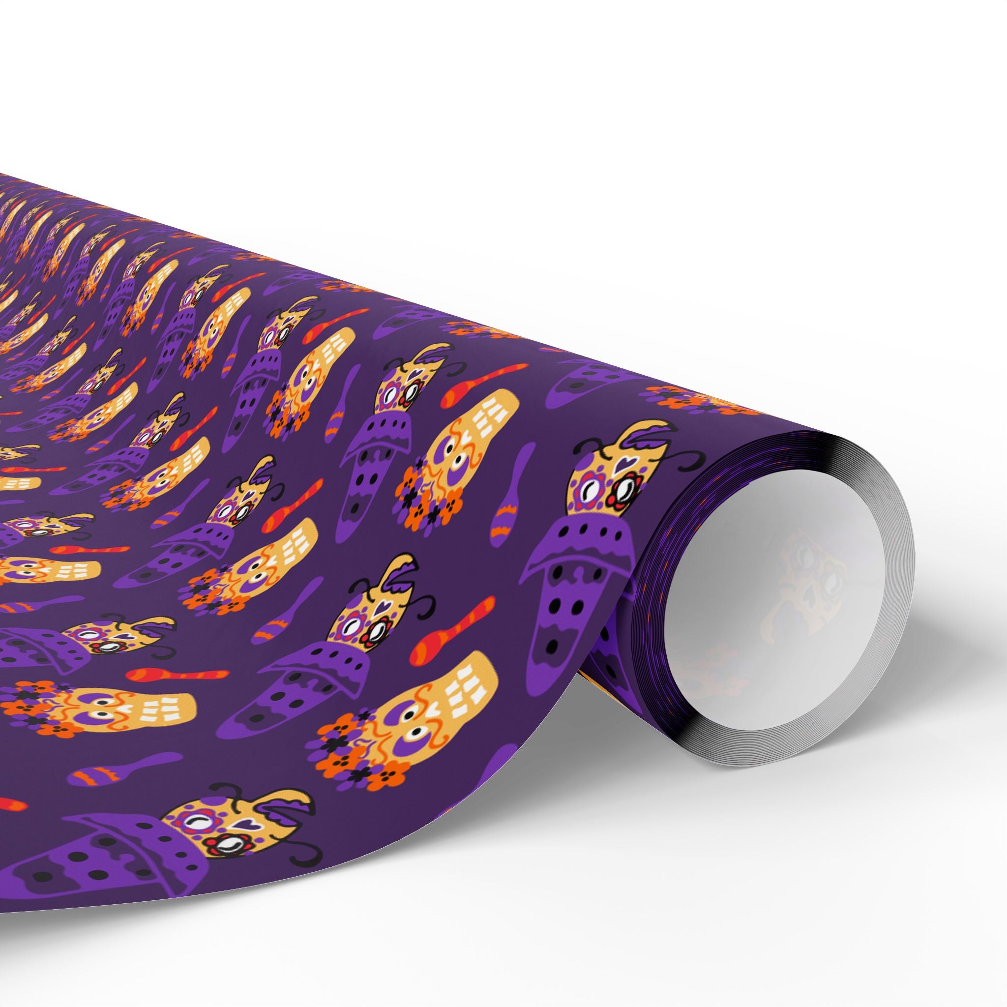 Day of the Dead Sombrero Skulls Wrapping Paper | Holiday Gift Wrapping Paper Roll