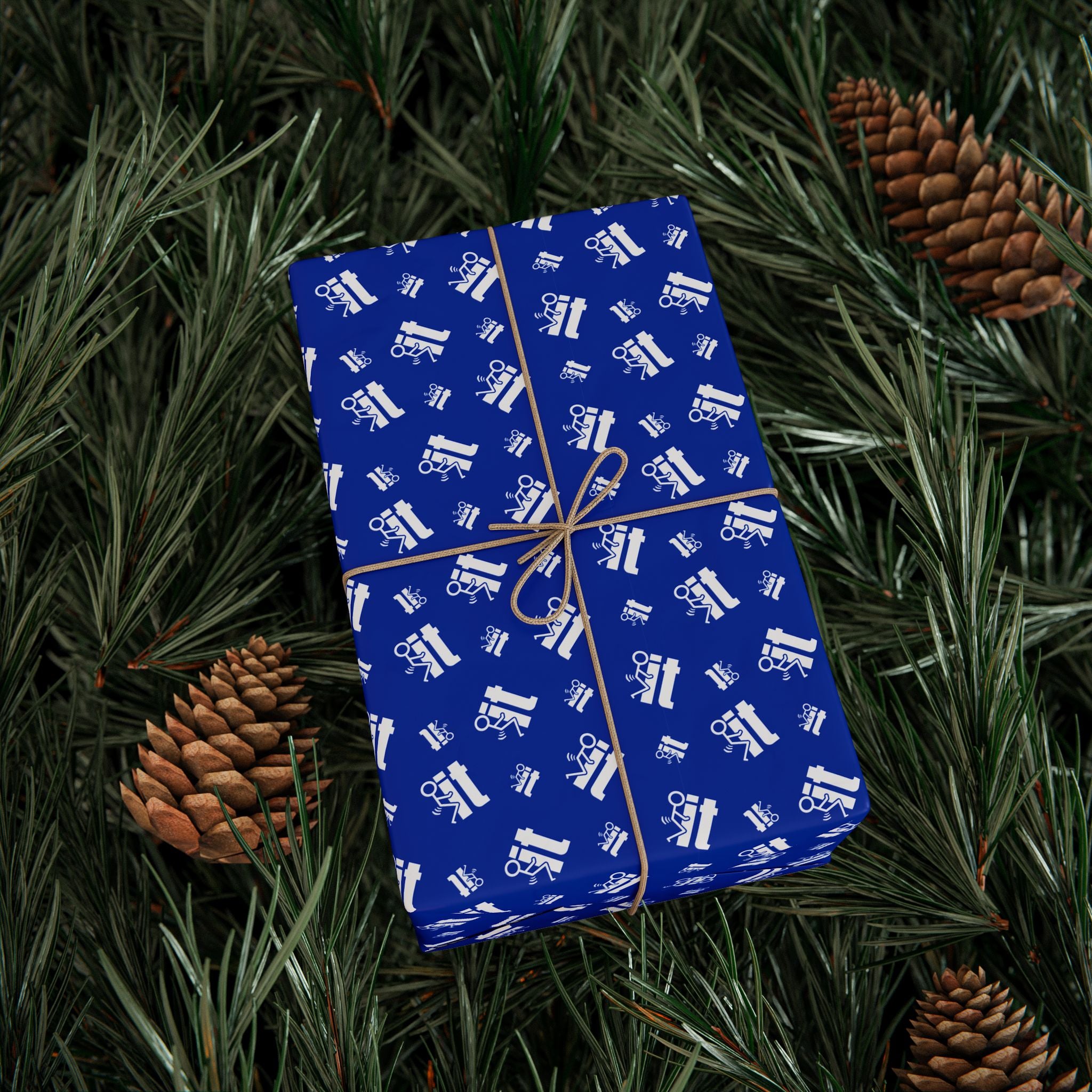 NSFW "F#ck It" Meme on Blue Wrapping Paper - Holiday Gift Wrapping Paper Roll
