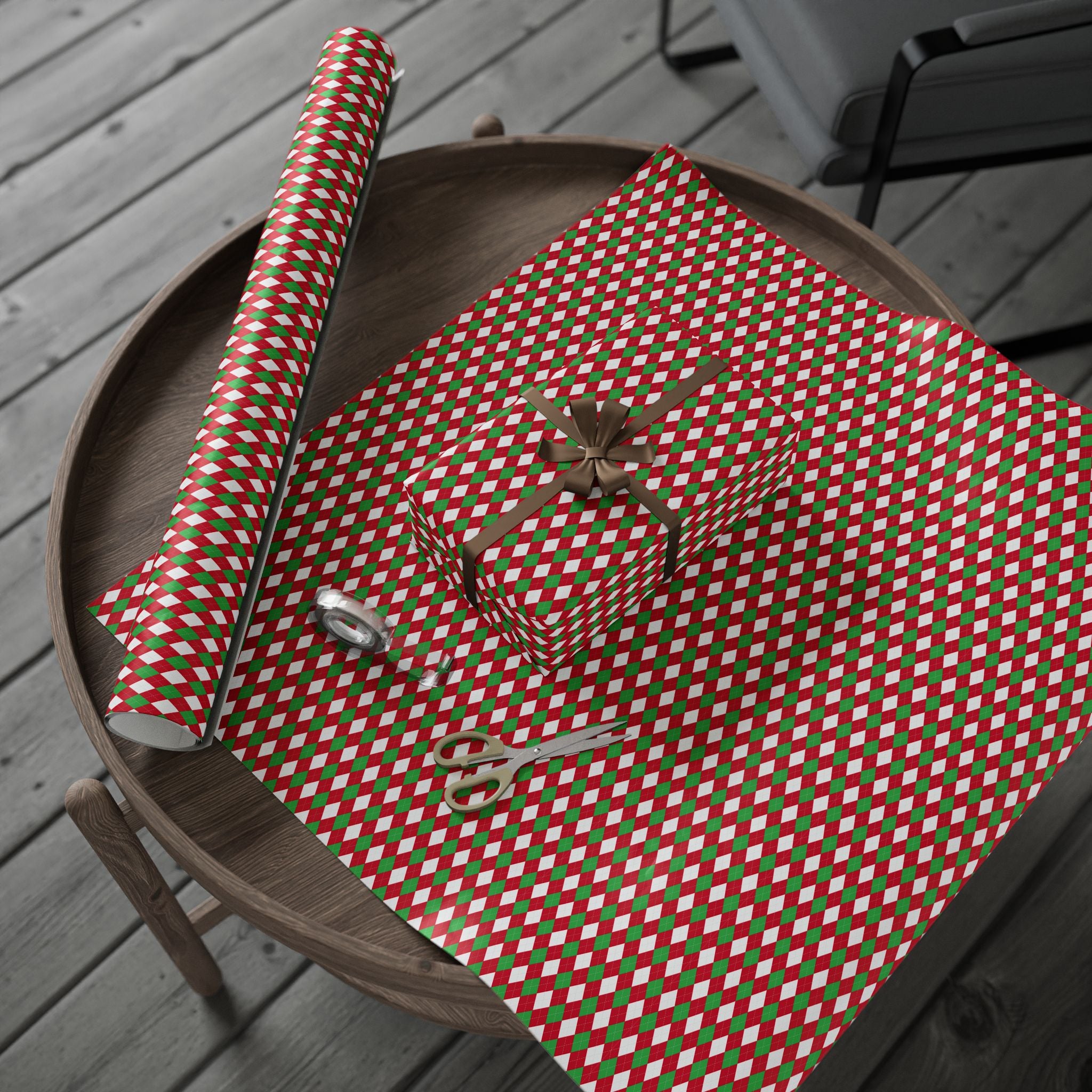 Argyle Design 009 Wrapping Paper - Holiday Gift Wrapping Paper Roll