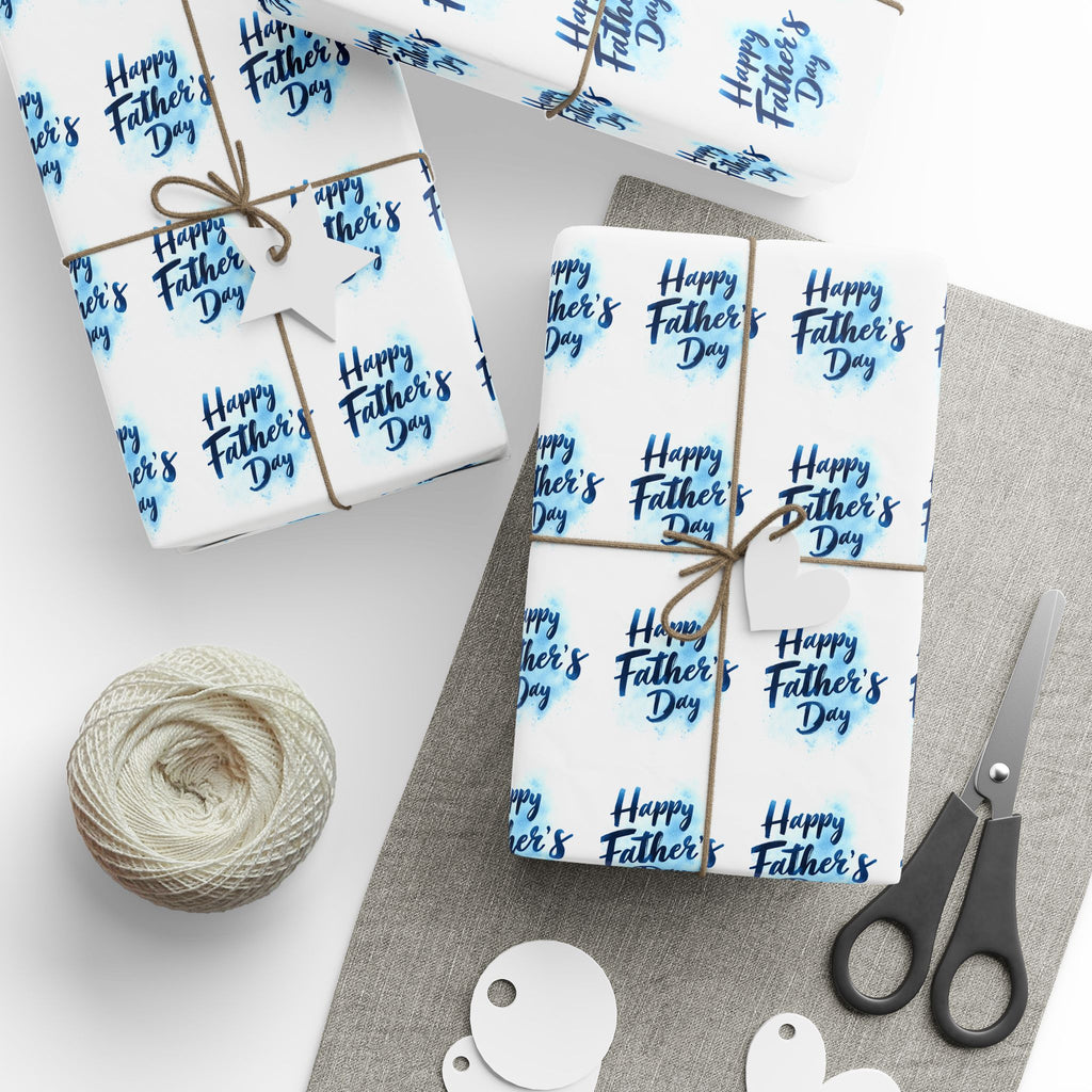 Father's Day Watercolor Script Wrapping Paper - Holiday Gift Wrapping Paper Roll