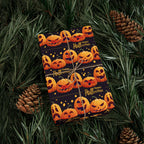 Halloween Pumpkin Lineup Wrapping Paper | Holiday Gift Wrapping Paper Roll