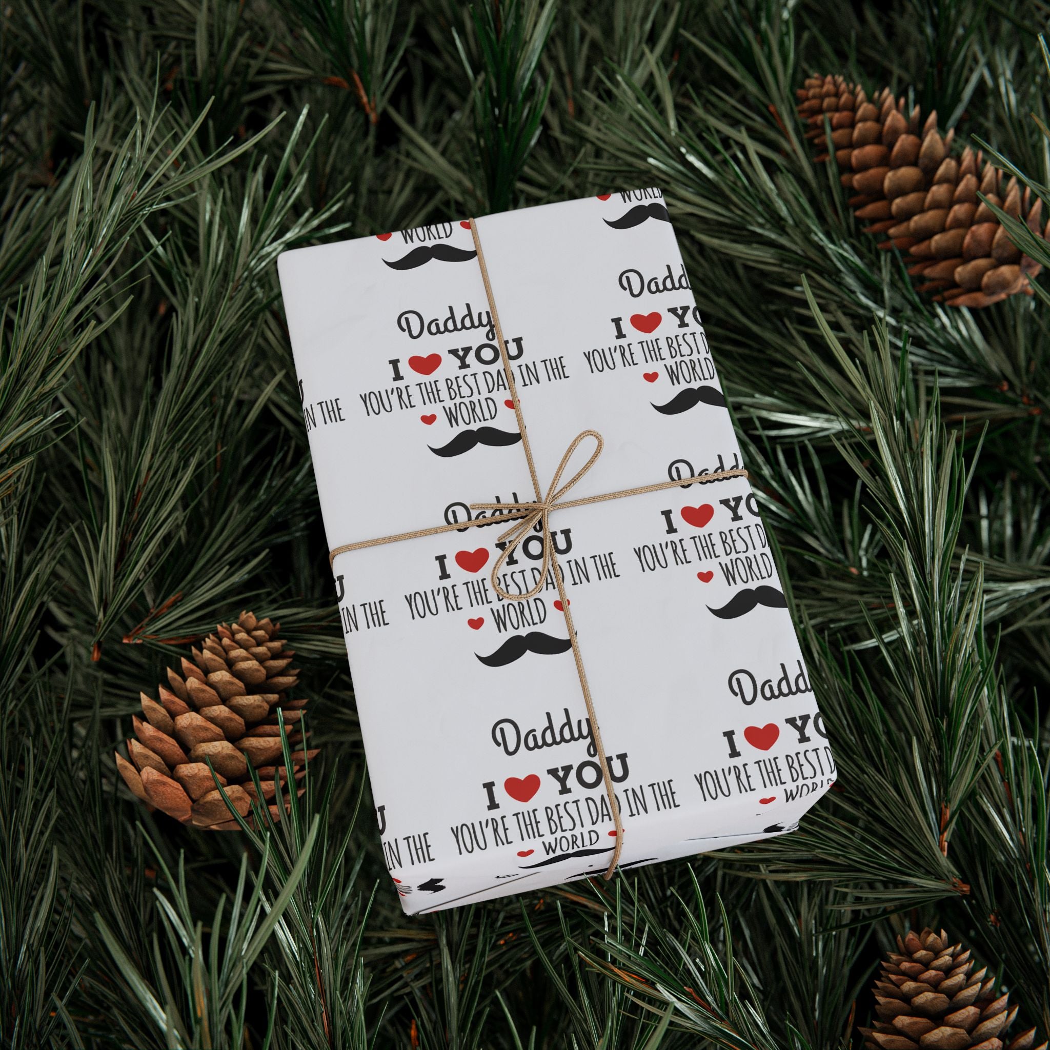 Father's Day Best Dad in the World Wrapping Paper - Holiday Gift Wrapping Paper Roll