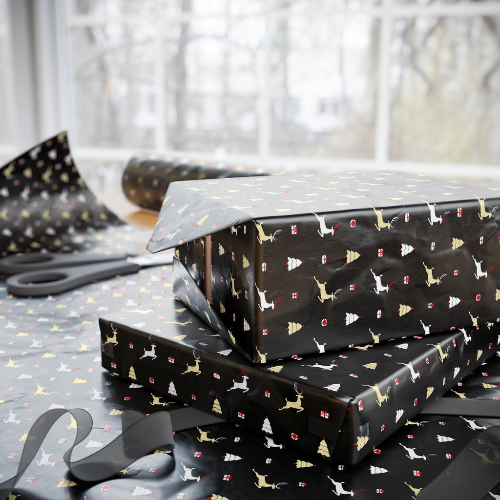 Christmas Jumping Reindeer Wrapping Paper | Holiday Gift Wrapping Paper Roll