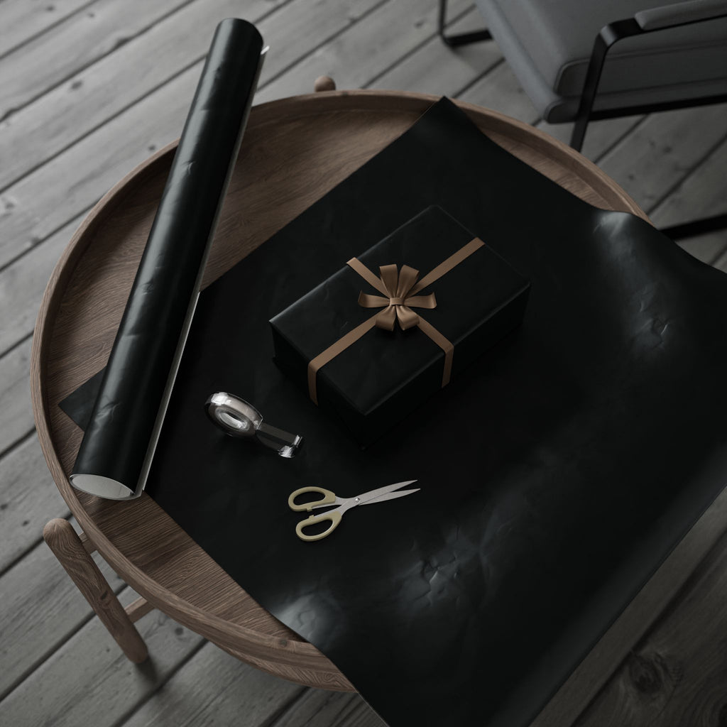 Solid Black Wrapping Paper - Holiday Gift Wrapping Paper Roll