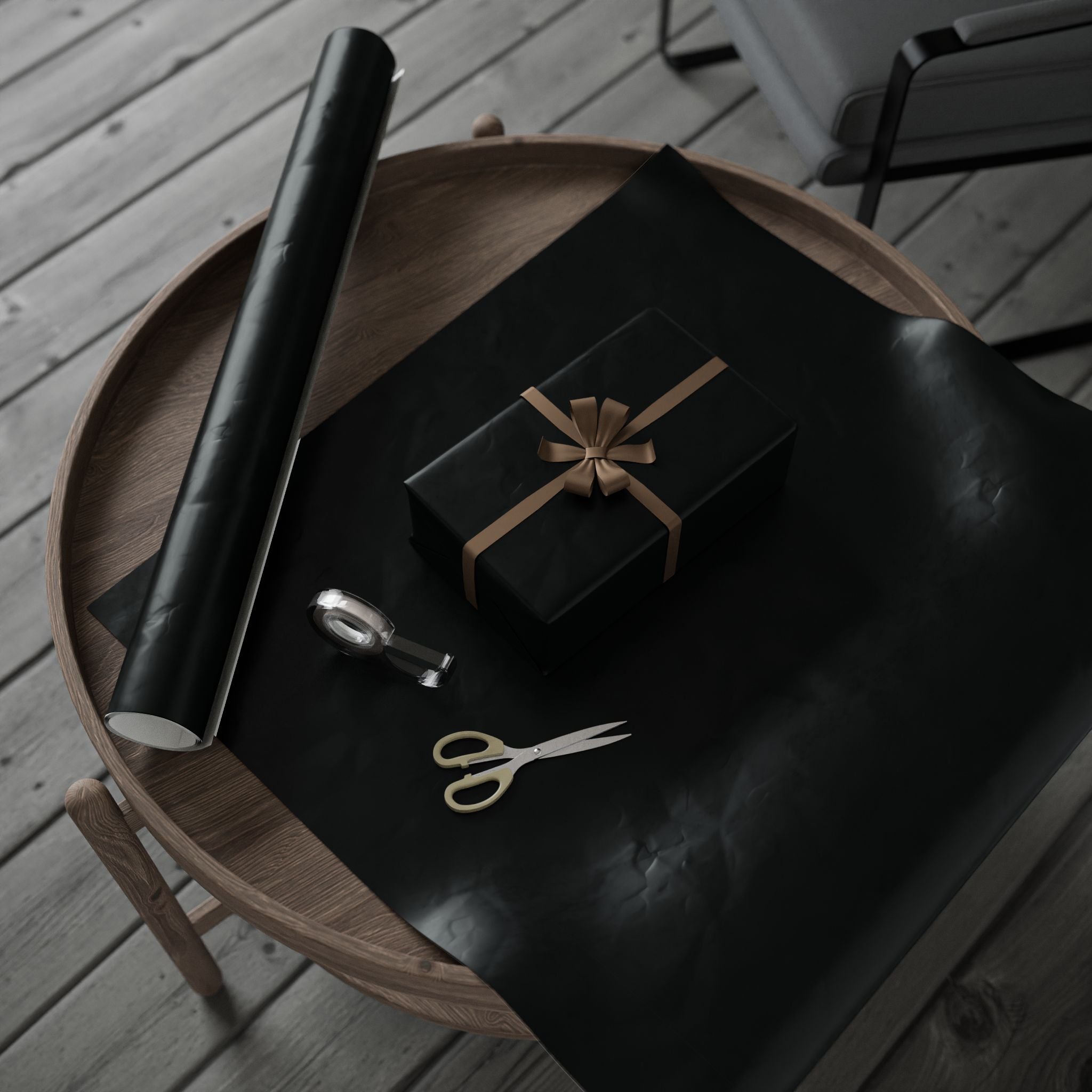 Solid Black Wrapping Paper - Holiday Gift Wrapping Paper Roll