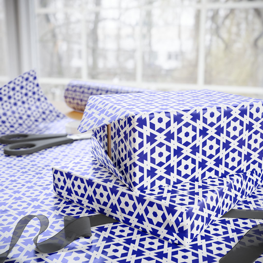 Hanukkah Abstract Star of David Wrapping Paper | Holiday Gift Wrapping Paper Roll