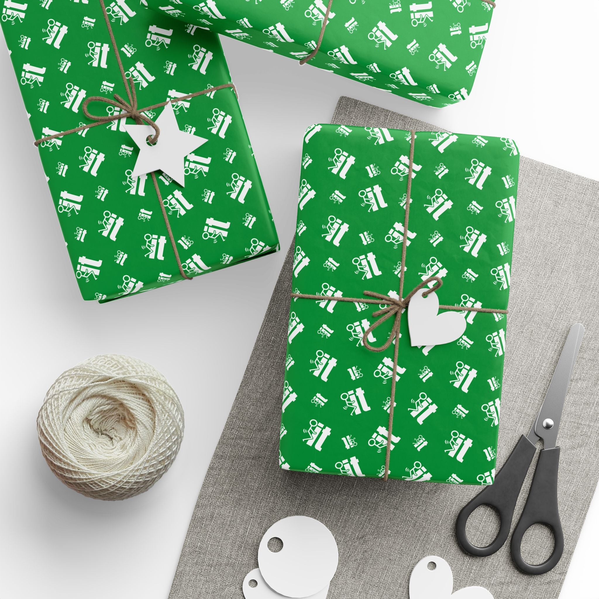 NSFW "F#ck It" Meme on Green Wrapping Paper - Holiday Gift Wrapping Paper Roll