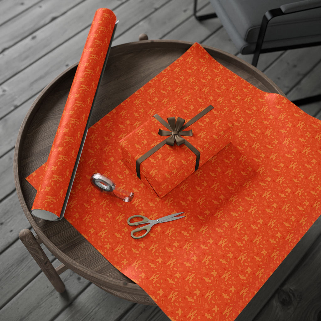 Halloween Haunted House Wrapping Paper | Holiday Gift Wrapping Paper Roll