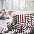 Houndstooth Wrapping Paper Design Maroon 017 - Holiday Gift Wrapping Paper Roll
