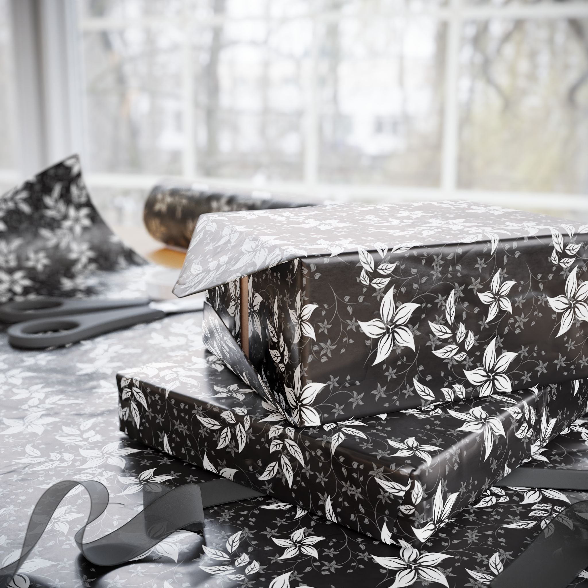 Floral Design 002 Wrapping Paper - Holiday Gift Wrapping Paper Roll