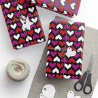 Valentine’s Day Black TriColor Crush Wrapping Paper | Holiday Gift Wrapping Paper Roll