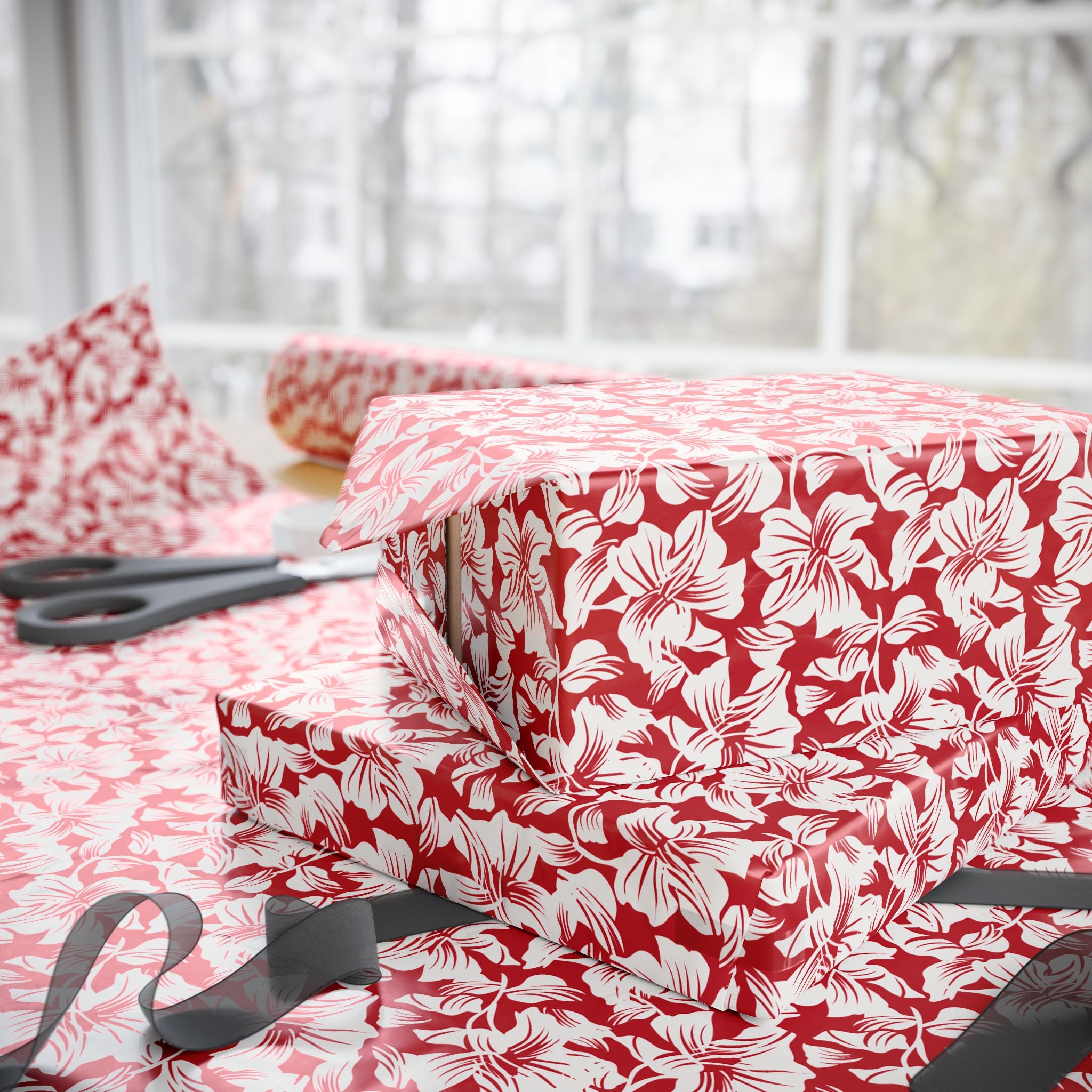 Floral Design 007 Wrapping Paper - Holiday Gift Wrapping Paper Roll