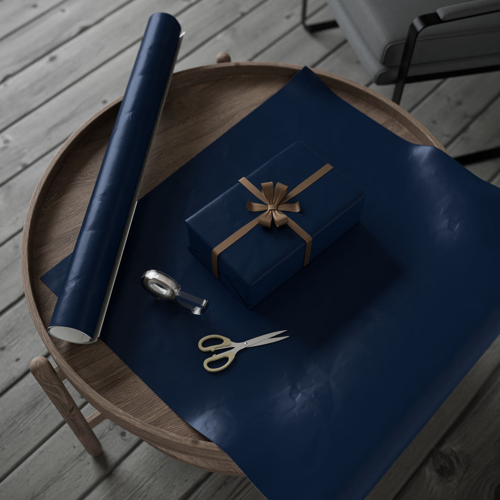 Solid Navy Wrapping Paper - Holiday Gift Wrapping Paper Roll