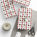 New Year's Gingerbread Reindeer Wrapping Paper - Holiday Gift Wrapping Paper Roll