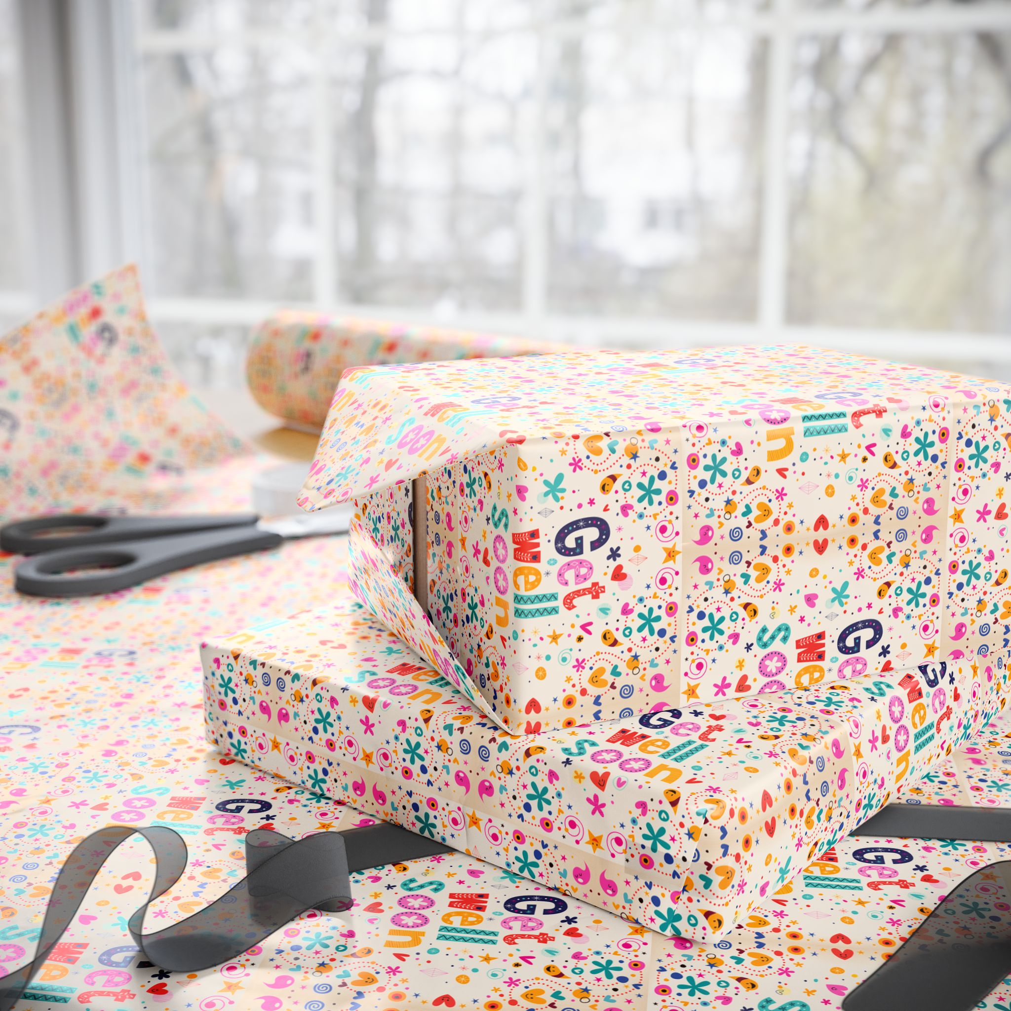 Get Well Soon Wrapping Paper Design 001 | Holiday Gift Wrapping Paper Roll