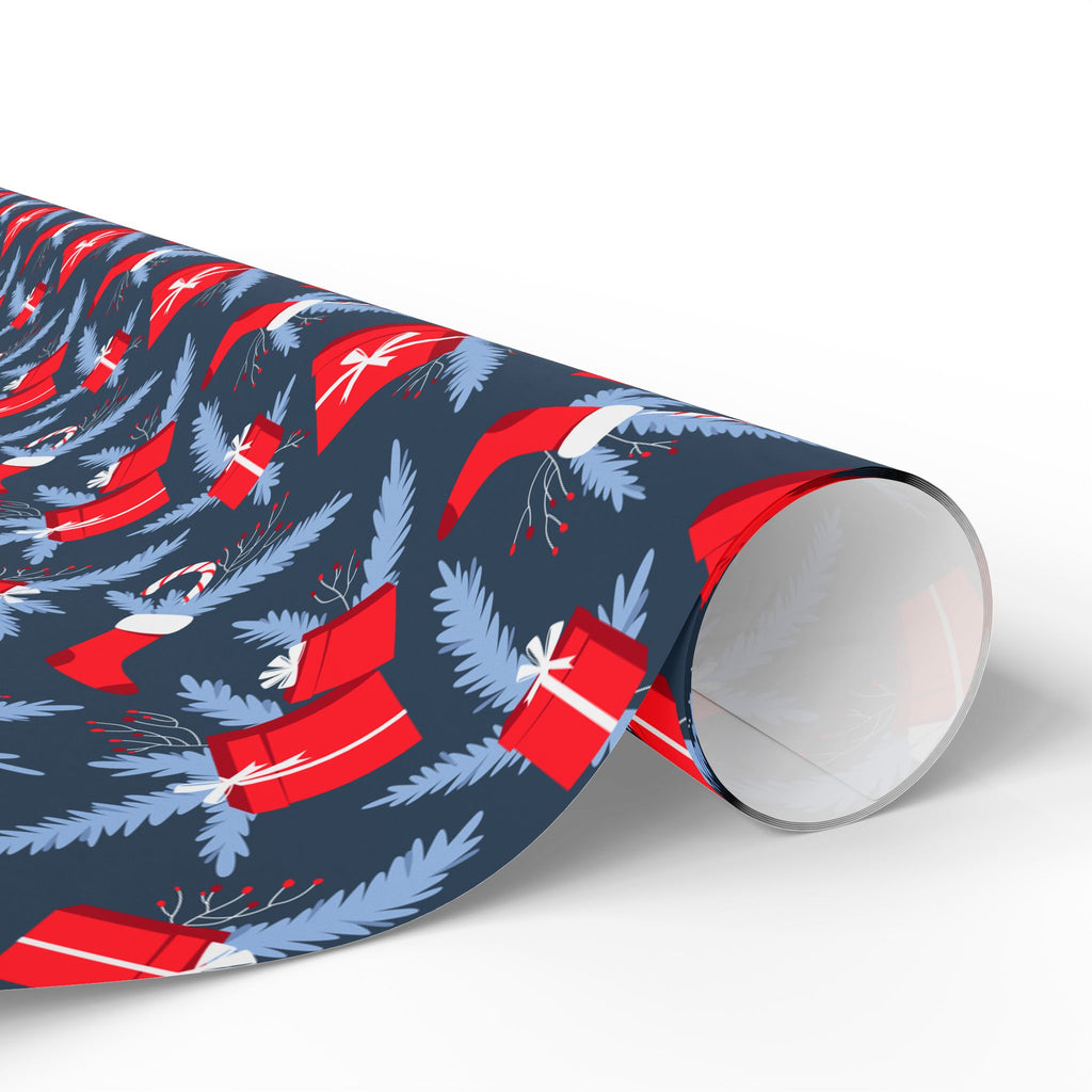 Christmas Blue Spruce Gifts Wrapping Paper | Holiday Gift Wrapping Paper