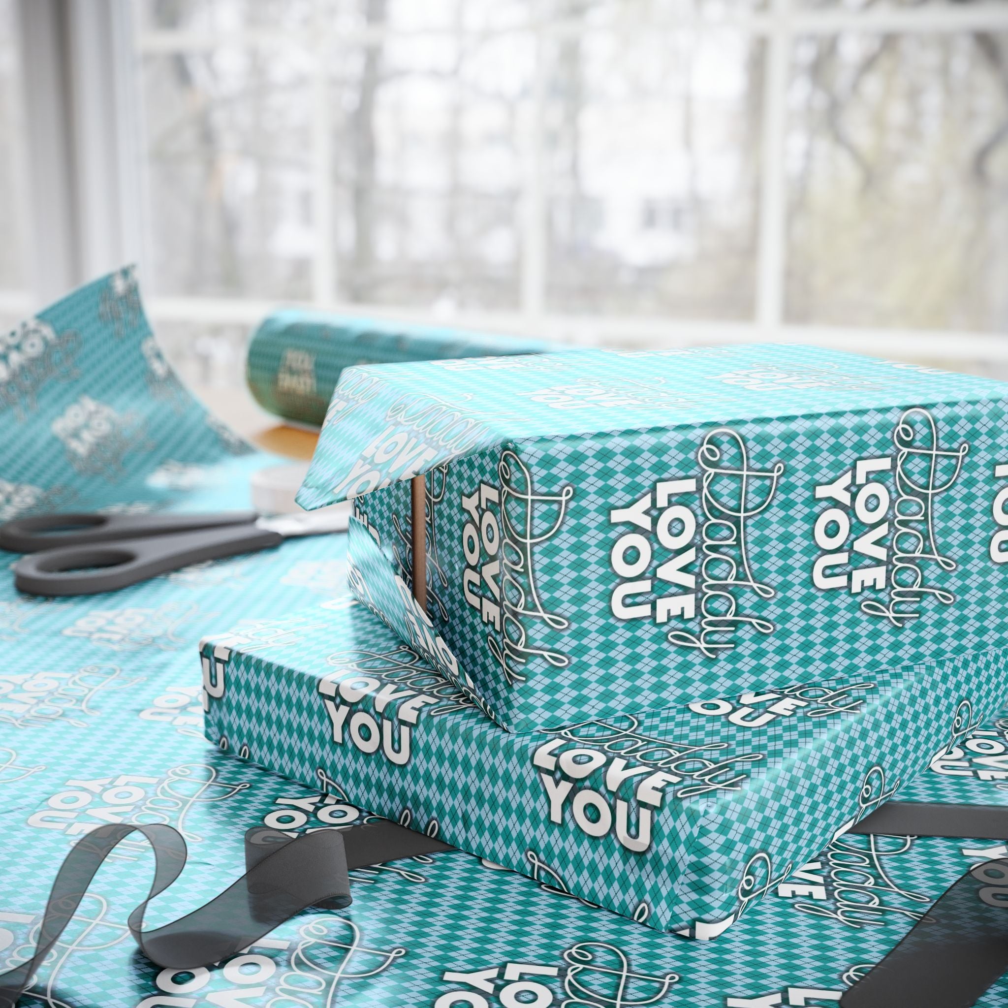 Father's Day Daddy Love Wrapping Paper - Holiday Gift Wrapping Paper Roll