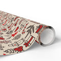 Christmas Vintage Lines Wrapping Paper | Holiday Gift Wrapping Paper Roll