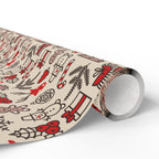 Christmas Vintage Lines Wrapping Paper | Holiday Gift Wrapping Paper Roll