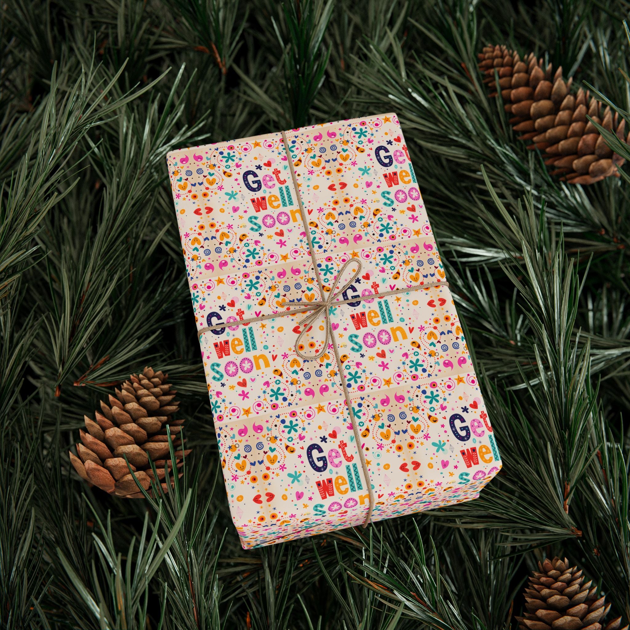 Get Well Soon Wrapping Paper Design 001 | Holiday Gift Wrapping Paper Roll