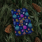 Christmas Stained Glass Ornaments Wrapping Paper | Holiday Gift Wrapping Paper Roll