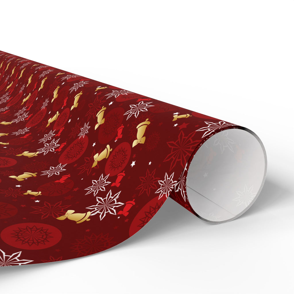 Christmas Golden Bells Wrapping Paper | Holiday Gift Wrapping Paper Roll