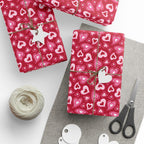 Valentine’s Day Psychedlic Hearts Wrapping Paper | Holiday Gift Wrapping Paper Roll