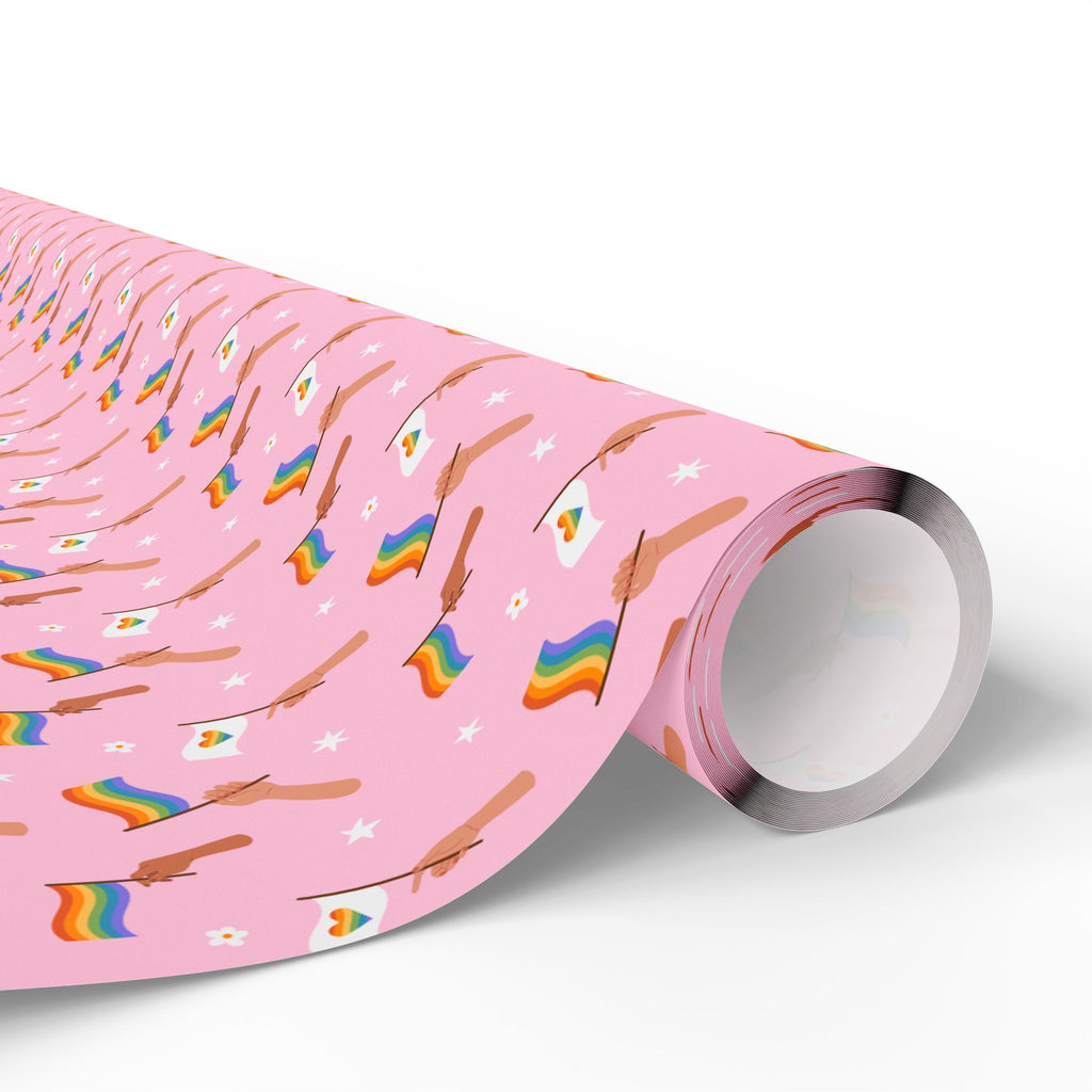 Pride Rainbow Flags Wrapping Paper Design | Holiday Gift Wrapping Paper Roll