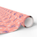 Christmas Ornaments on Peach Wrapping Paper | Holiday Gift Wrapping Paper Roll