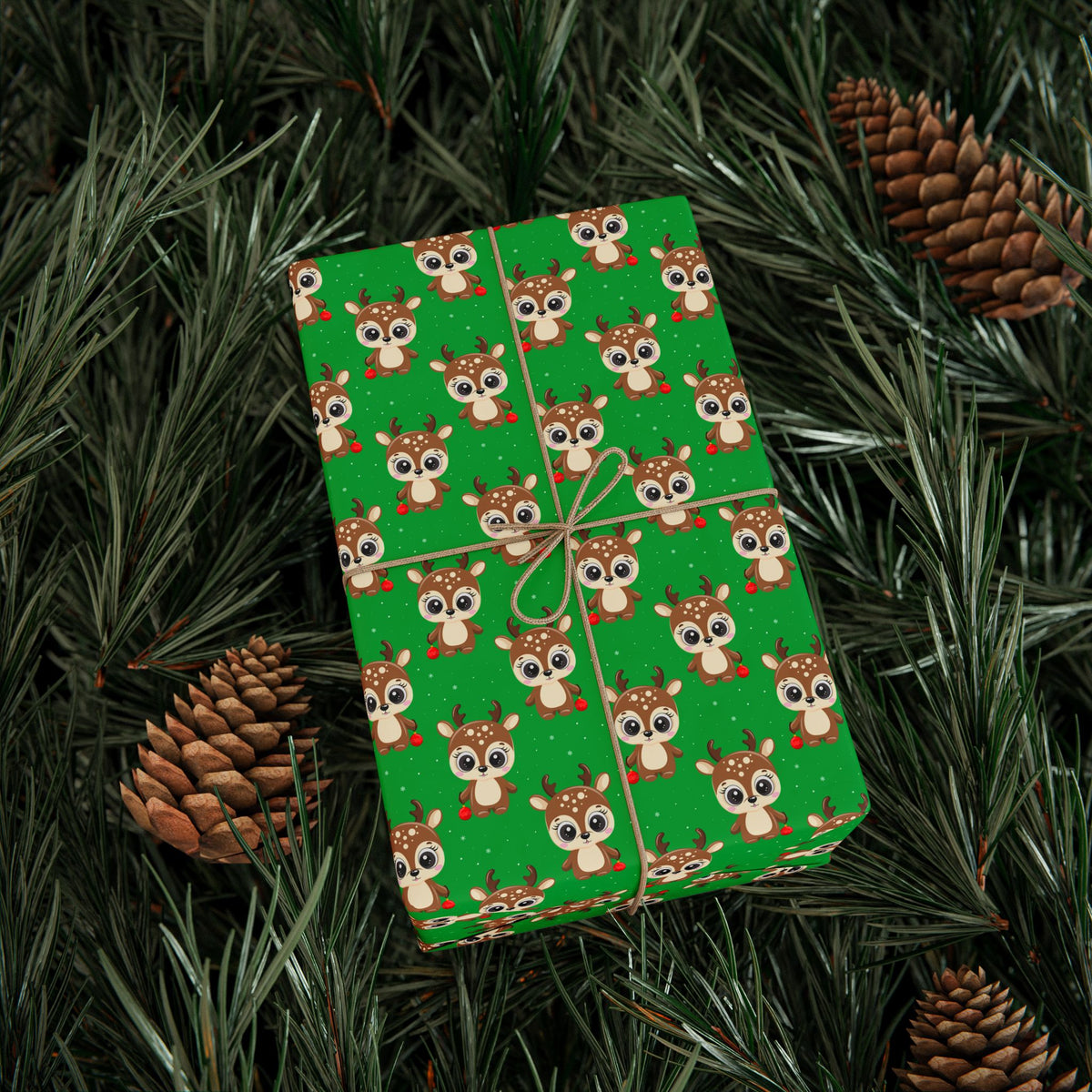 Christmas Baby Reindeer Wrapping Paper | Holiday Gift Wrapping Paper