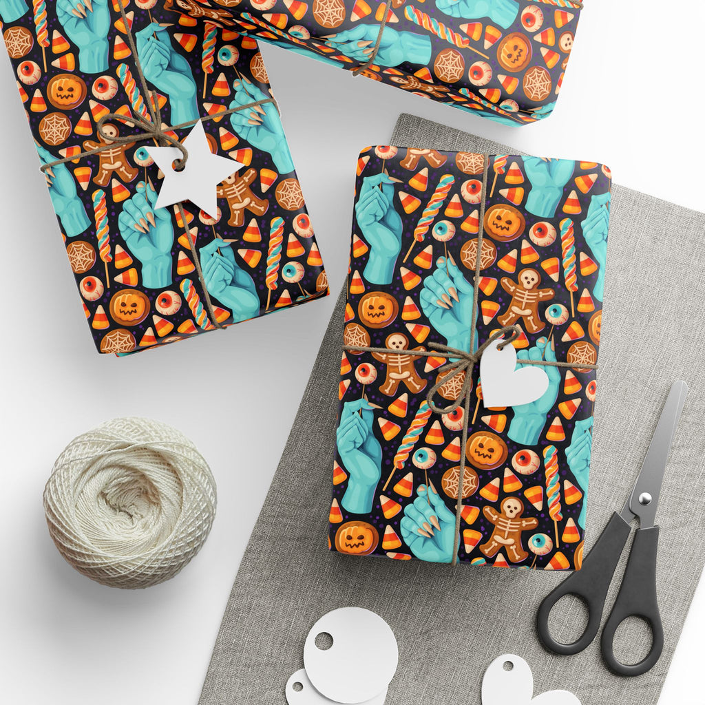 Halloween Sweet Candy Hands Wrapping Paper | Holiday Gift Wrapping Paper Roll