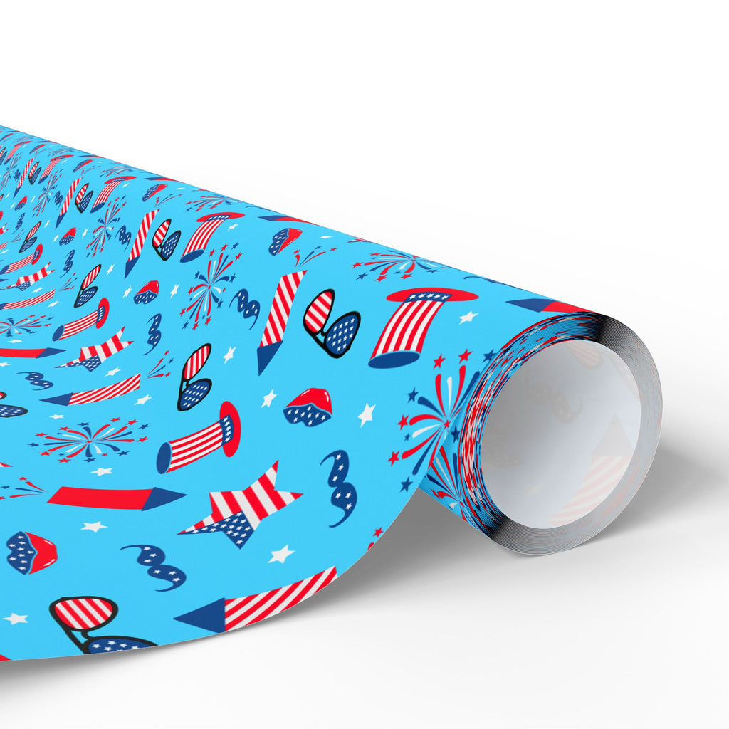 4th of July Stars & Stripes Sunglasses Wrapping Paper | Holiday Gift Wrapping Paper Roll