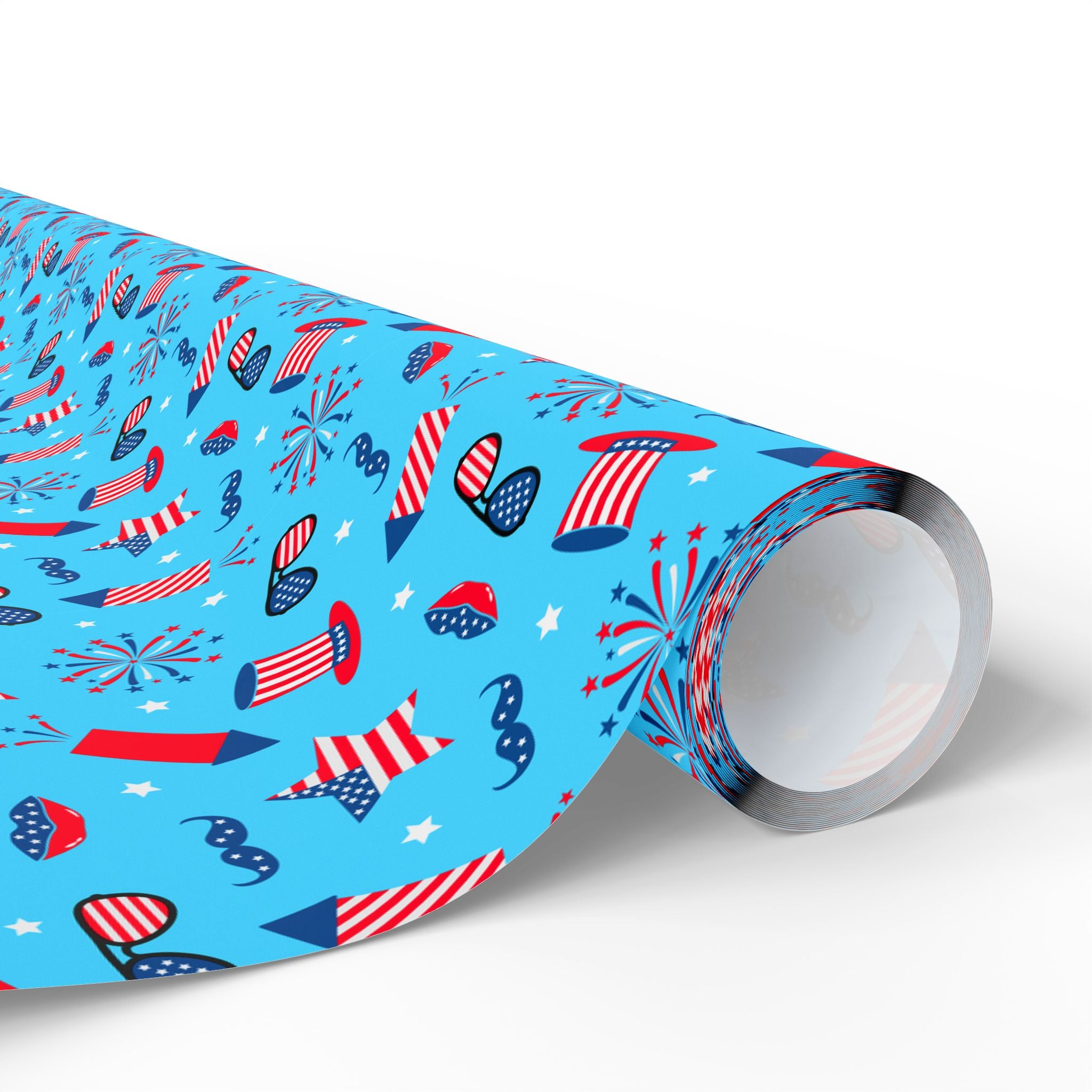 4th of July Stars & Stripes Sunglasses Wrapping Paper | Holiday Gift Wrapping Paper Roll