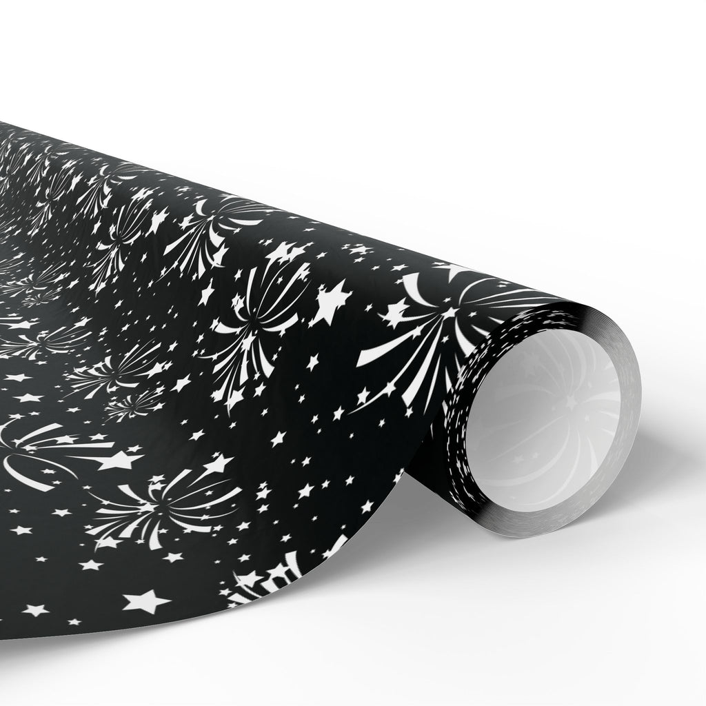 4th of July Black Sky Fireworks Wrapping Paper | Holiday Gift Wrapping Paper Roll