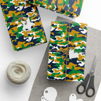 Notre Dame Fighting Irish Inspired Camoflauge Wrapping Paper - Holiday Gift Wrapping Paper Roll