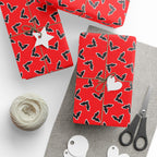 Halloween Outlined Vampire Bats Wrapping Paper | Holiday Gift Wrapping Paper Roll