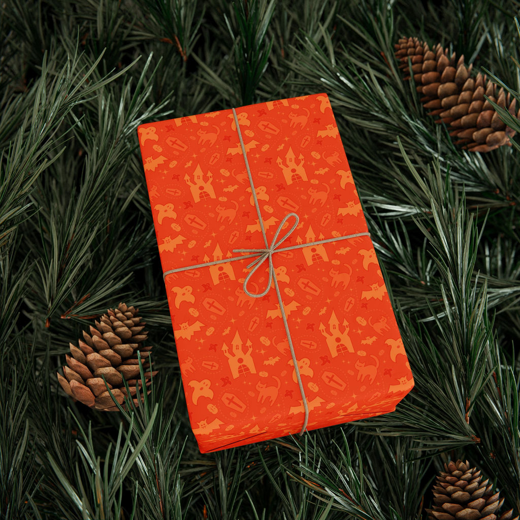 Halloween Haunted House Wrapping Paper | Holiday Gift Wrapping Paper Roll