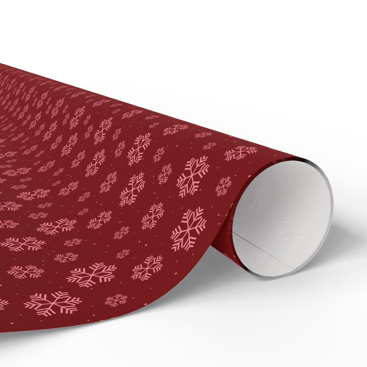 Christmas Dark Red Snowflakes Wrapping Paper | Holiday Gift Wrapping Paper Roll