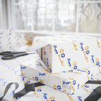 Hanukkah Gold Greetings Wrapping Paper | Holiday Gift Wrapping Paper Roll