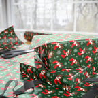 Christmas Holly Stockings Wrapping Paper | Holiday Gift Wrapping Paper Roll