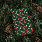 Christmas Snowflakes & Stockings Wrapping Paper | Holiday Gift Wrapping Paper Roll