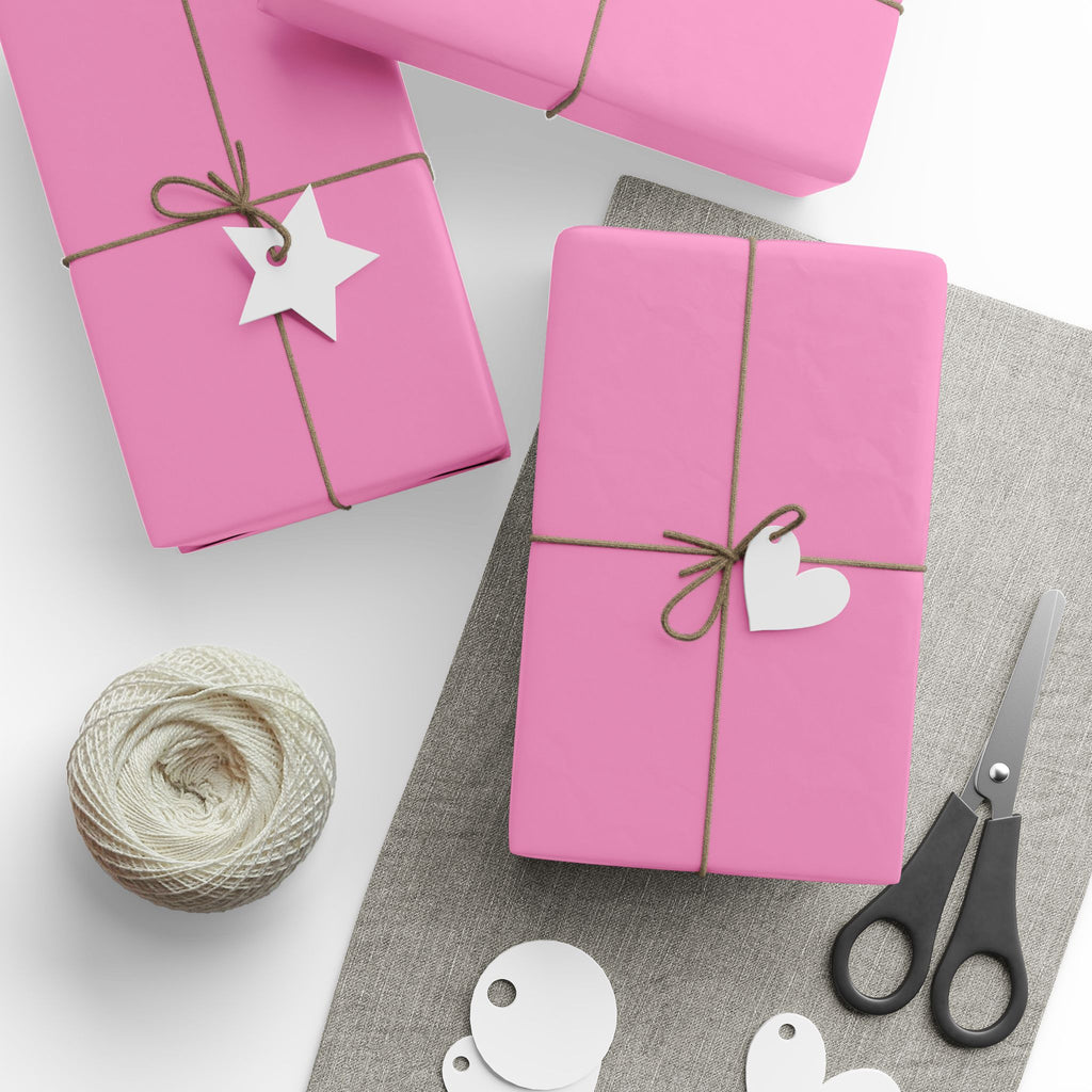 Solid Cotton Candy Pink Wrapping Paper - Holiday Gift Wrapping Paper Roll