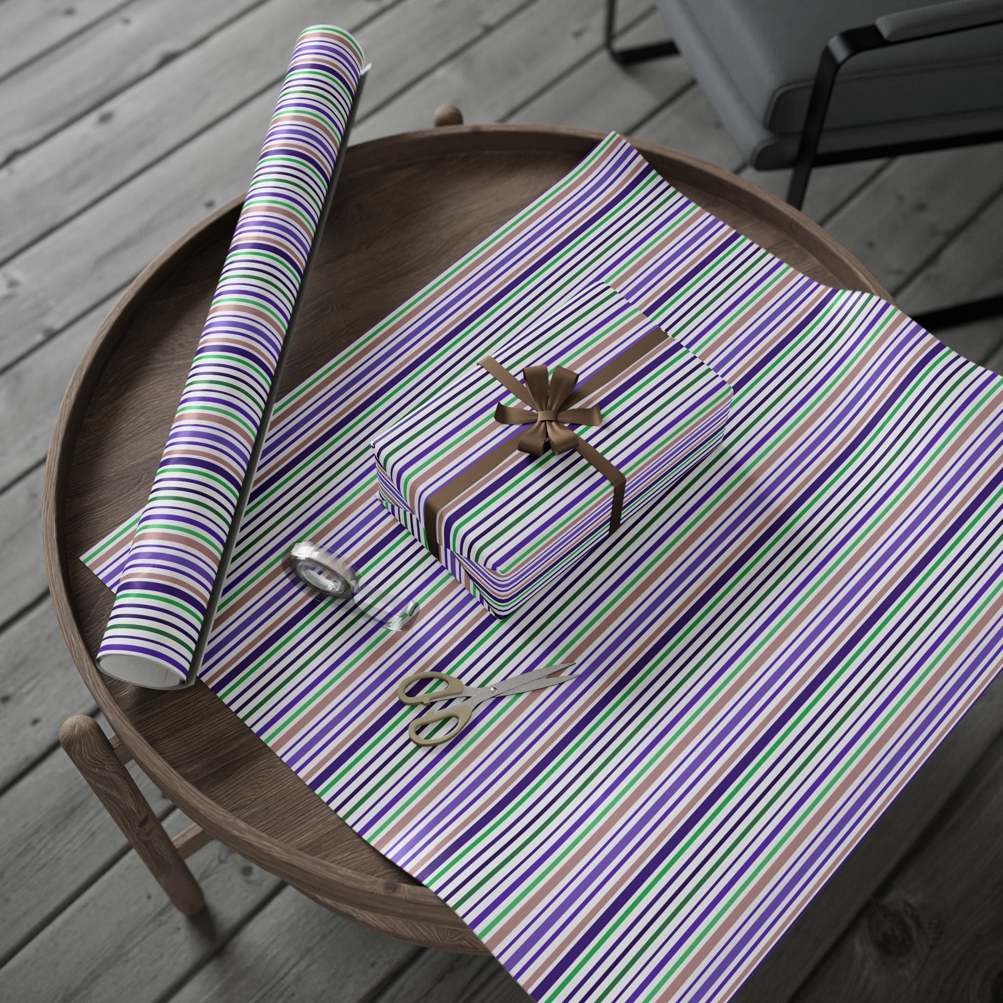 Stripe Design 010 Wrapping Paper - Holiday Gift Wrapping Paper Roll